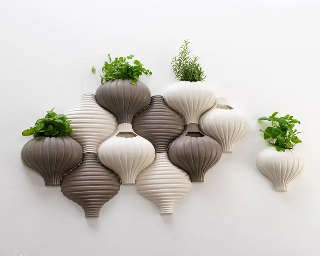 MODERN SHELL WALL PLANTER + EDITABLES — modelo 3D