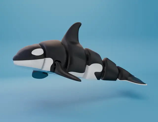 Articulated Orca (singlecolor and multicolor) — modelo 3D