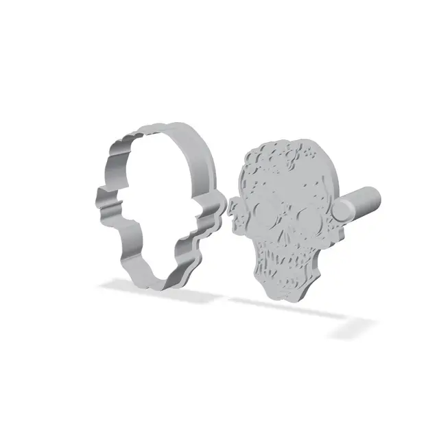 Zombie Head Cookie Cutter and Stamp Set — modelo 3D