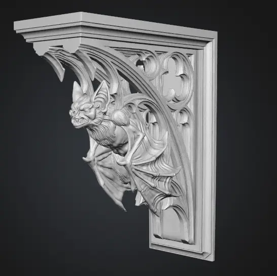 Halloween Goth Bat Architectural Shelf Support — modelo 3D