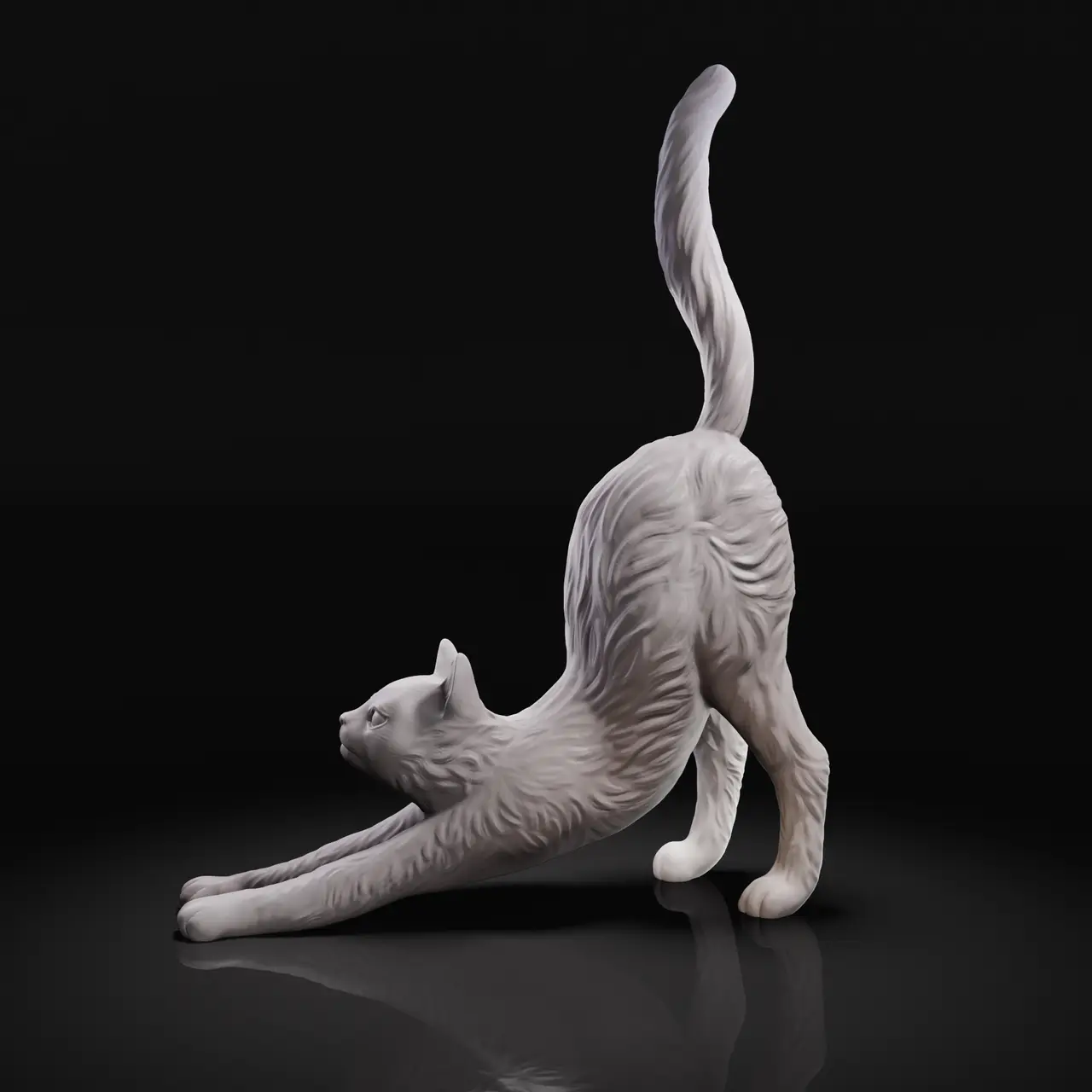 Cat stretching — modelo 3D