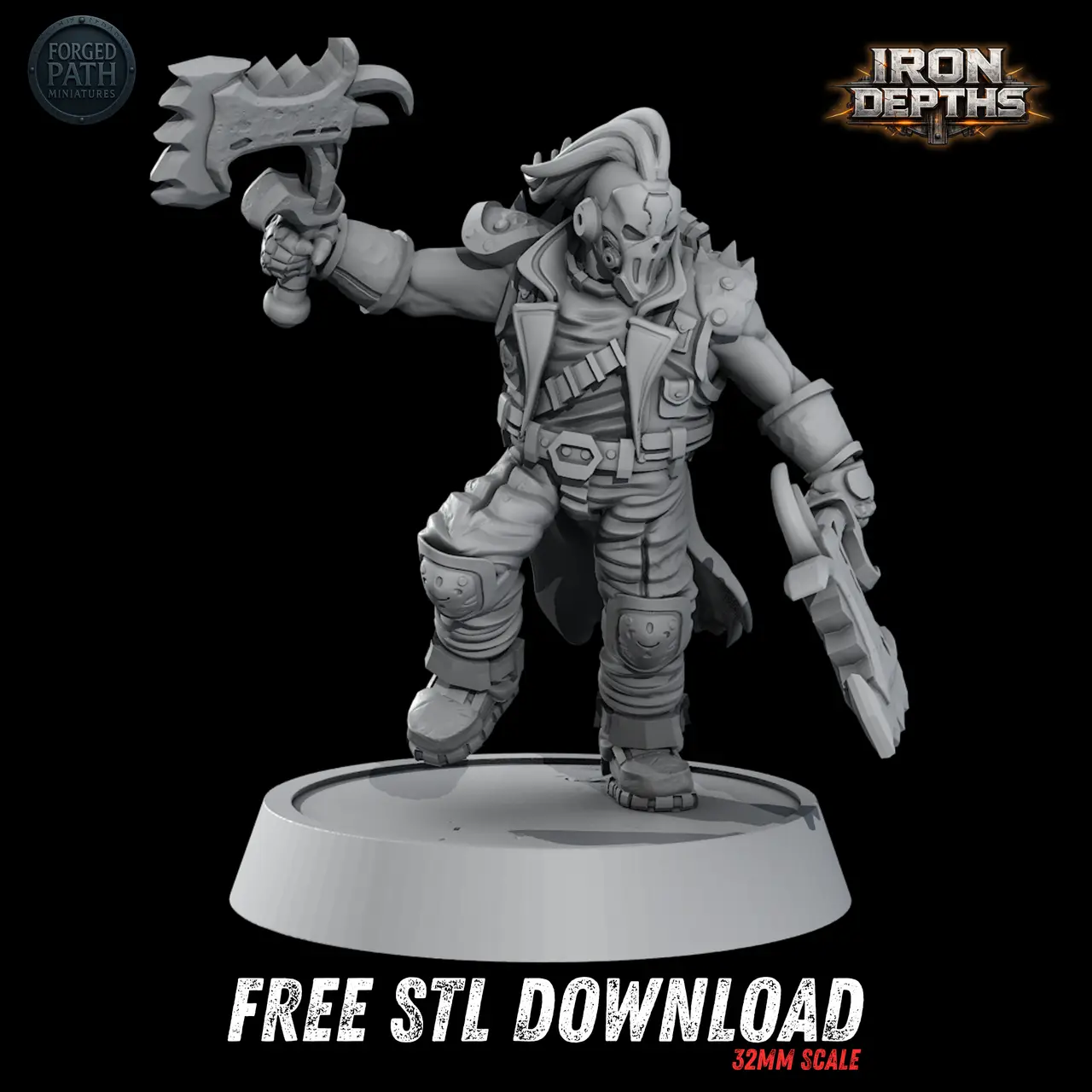 Black Rivet Crew Enforcer – FREE Sci-Fi Gang STL (32mm Scale) — modelo 3D