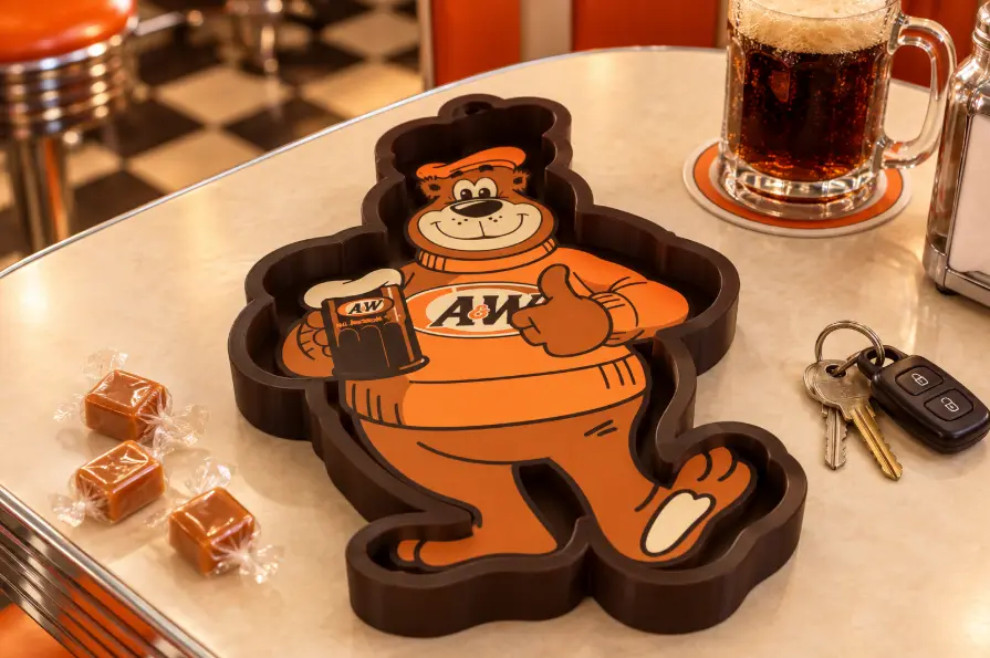 A&W Bear Catch-All Tray – Retro Candy & Trinket Dish — modelo 3D