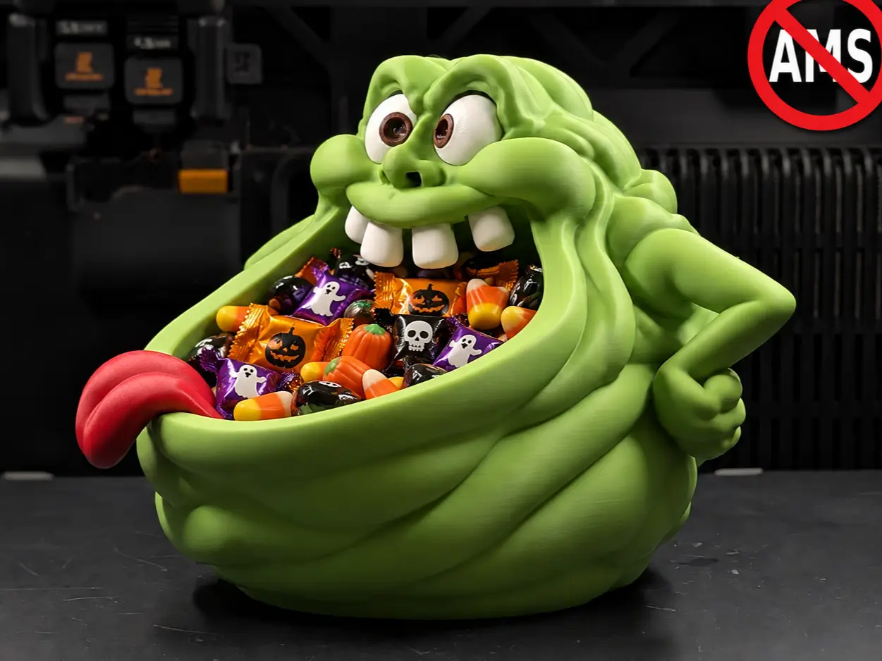 Halloween Slimer Ghost candy bowl (no AMS) — modelo 3D