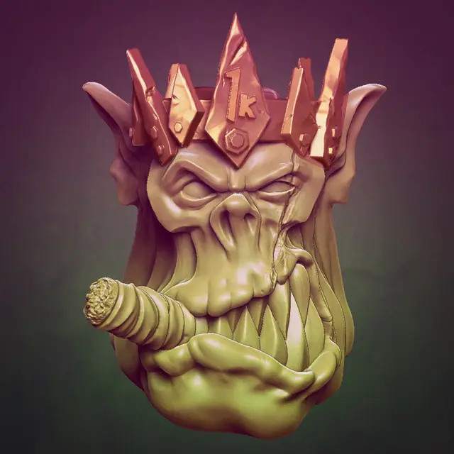MrModulork's Free 'Da King Orc Head — modelo 3D