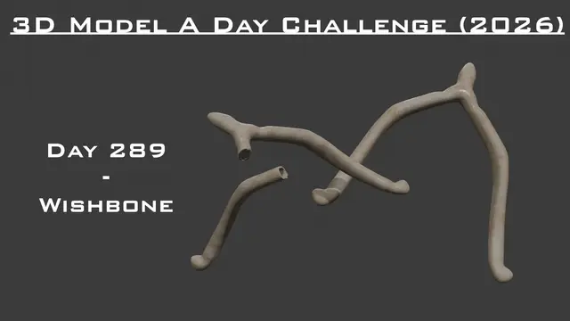 Model A Day Challenge - Day 289 - Wishbone — modelo 3D