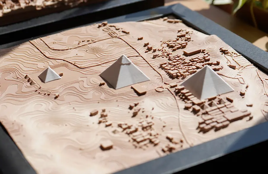 Great Pyramids of Giza Terrain Tile - Egypt — modelo 3D