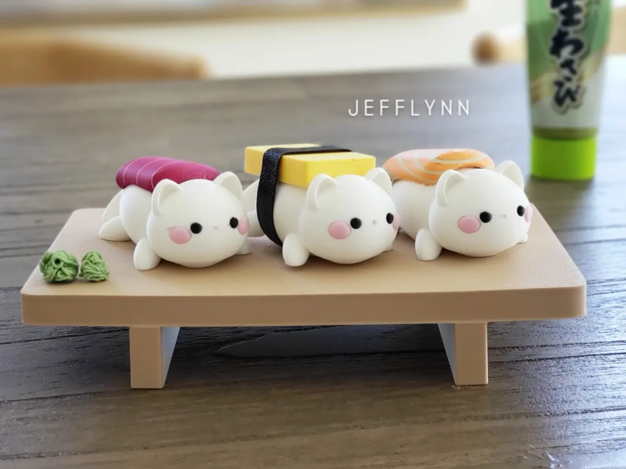 Sushi cat / kitten (plate included) — modelo 3D