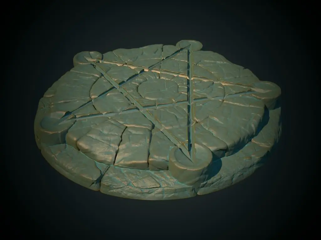 Pentagram stone circle (supportless, FDM friendly) — modelo 3D