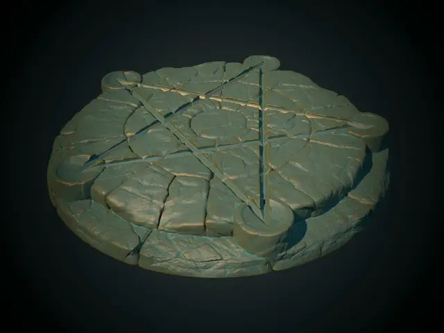 Pentagram stone circle (supportless, FDM friendly) — modelo 3D
