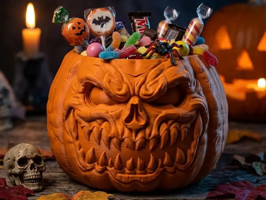 Infernal Jack-o'-Lantern Candy Bucket — modelo 3D