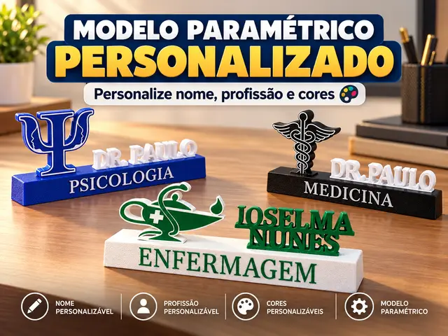 Placa de Profissões Personalizável Paramétrico 3D — modelo 3D