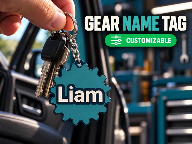 Gear Name Tag - Customizable — modelo 3D
