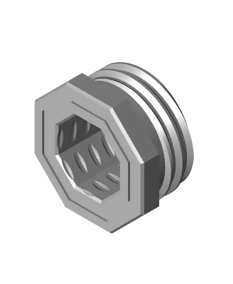 9 mm Big Thread, Flat Head, Push-Fit Hole, Shank Bolt — modelo 3D
