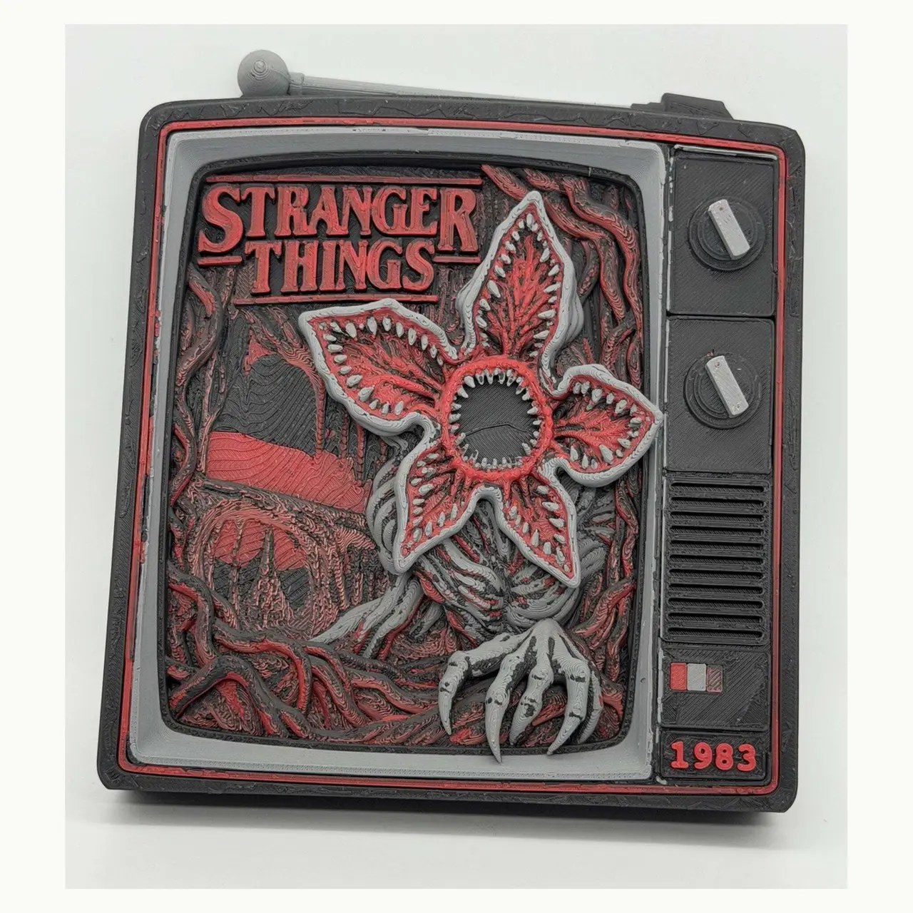 Stranger Things Demogorgon Retro TV – Monster Horror Collectible — modelo 3D