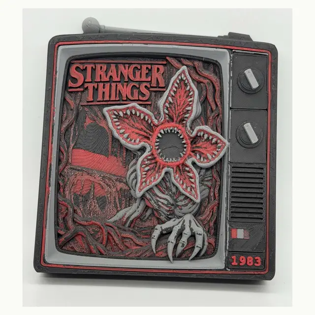 Stranger Things Demogorgon Retro TV – Monster Horror Collectible — modelo 3D