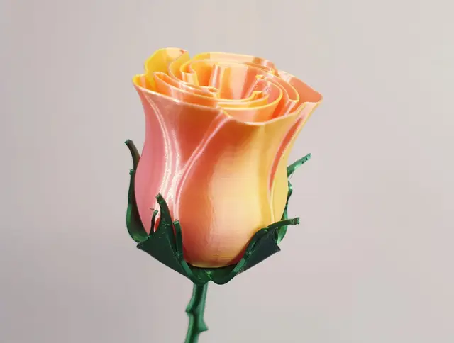 Thorny stem with nice leaves — modelo 3D