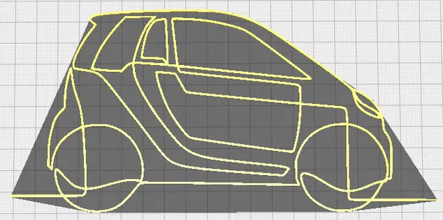 Smart Fortwo Silhouette Wall Art — modelo 3D