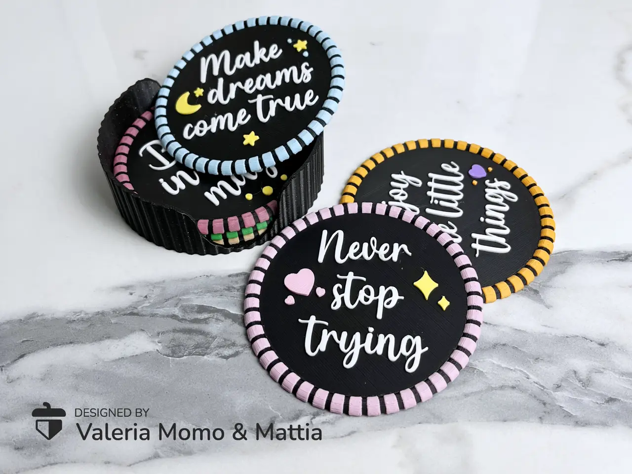 6 Inspiring Phrases for Your Coasters ❤️✨, Part 1 — modelo 3D