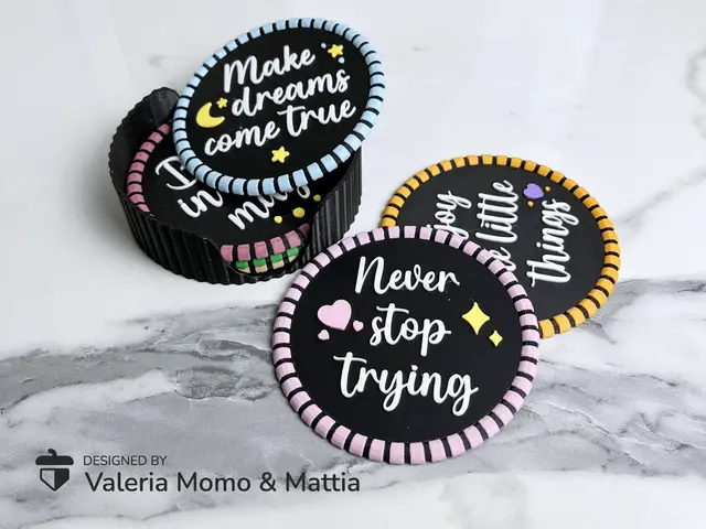 6 Inspiring Phrases for Your Coasters ❤️✨, Part 1 — modelo 3D