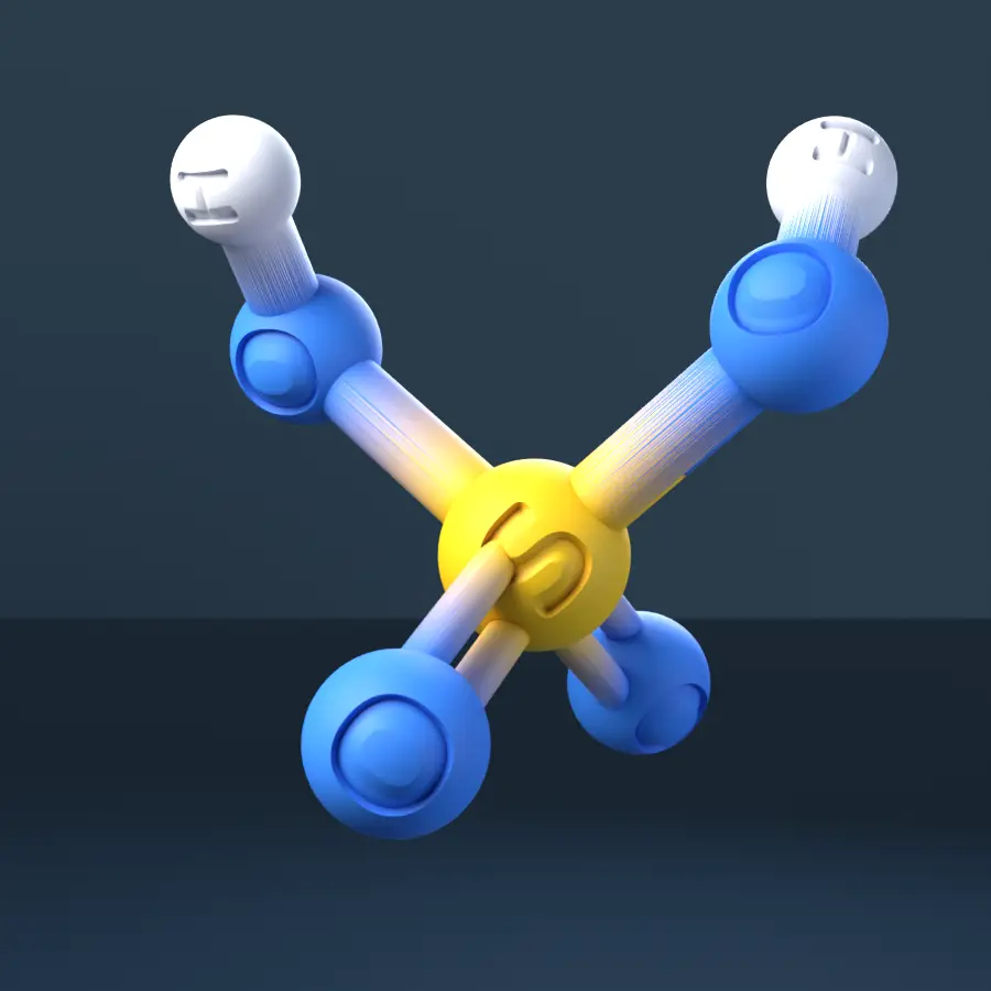 Sulfuric Acid 3D Molecular Model — CAS 7664-93-9 — modelo 3D