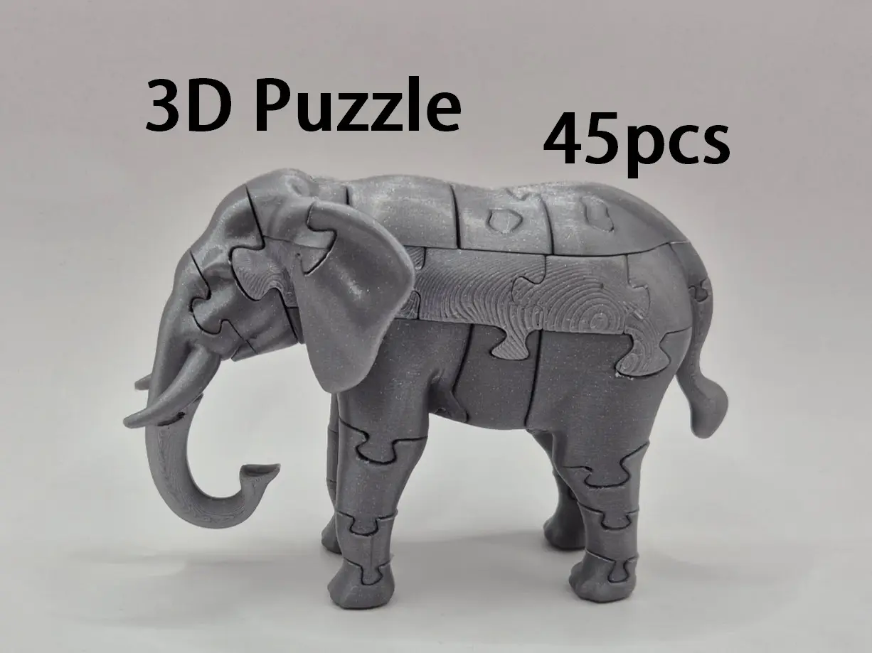 Elephant 3D Puzzle (45 pieces) — modelo 3D