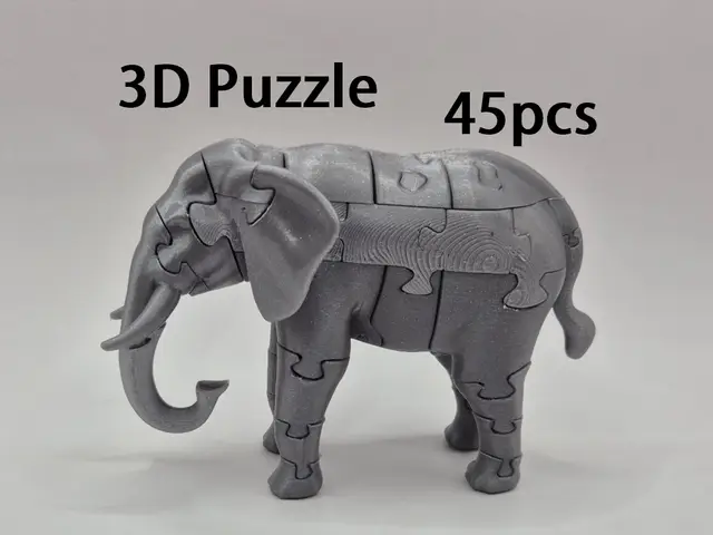 Elephant 3D Puzzle (45 pieces) — modelo 3D