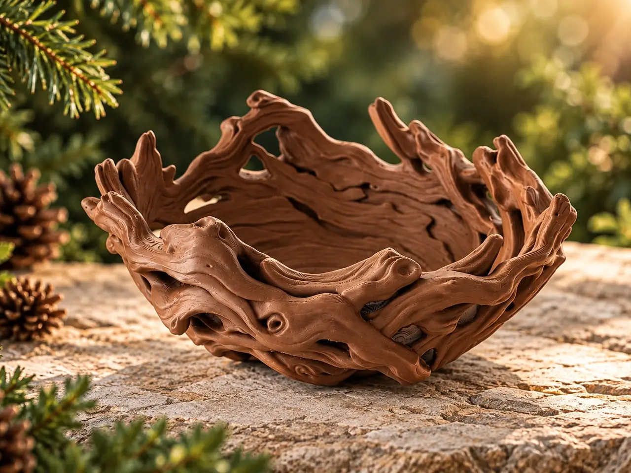 Twisted Driftwood Bowl – Organic Decor & Catch-All — modelo 3D