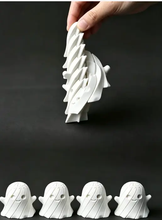 ghost retractable fidget toy — modelo 3D
