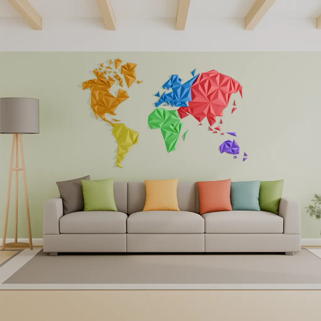 Geometric world map — modelo 3D