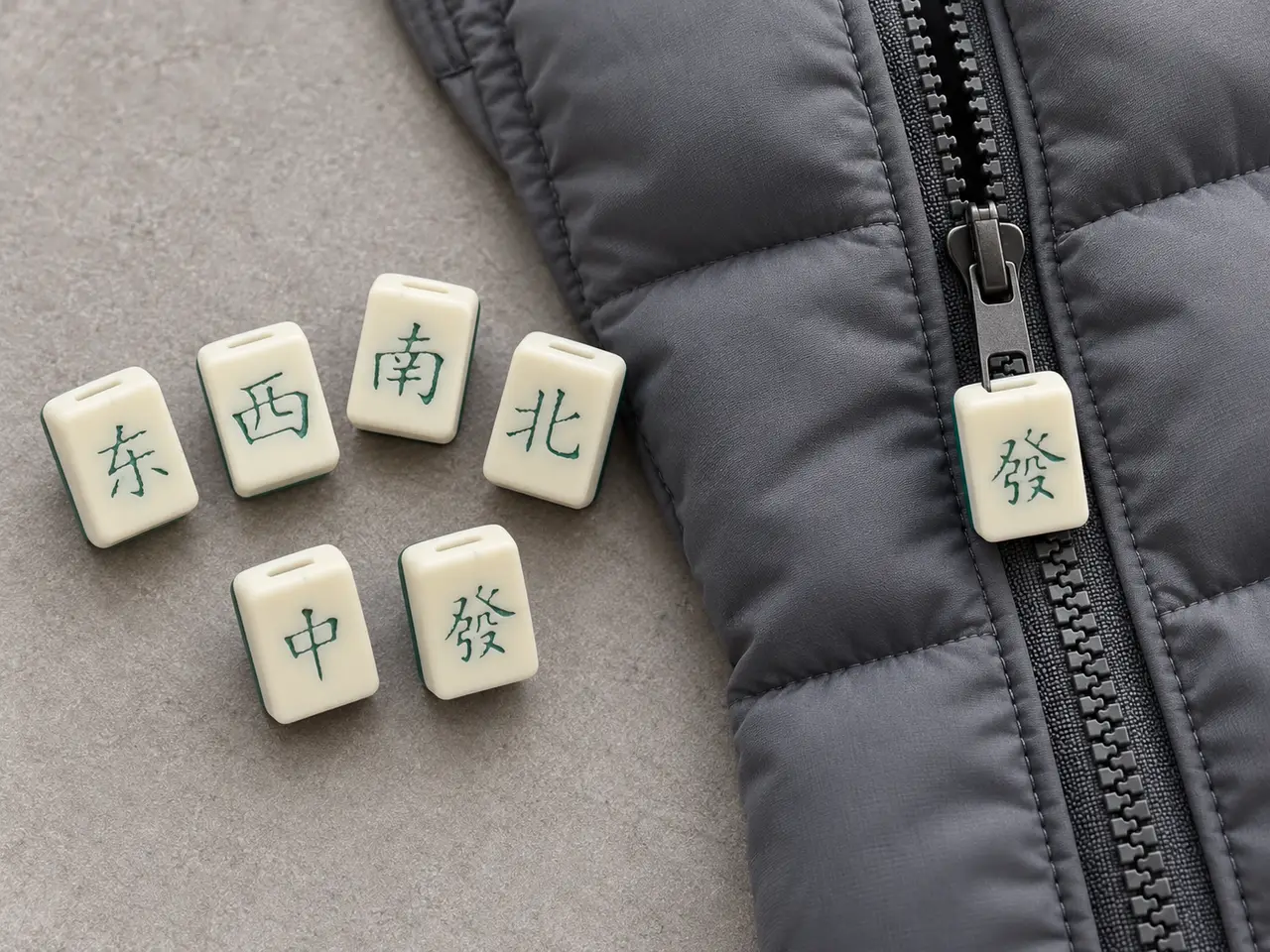 發財发财麻将拉链装饰 — modelo 3D