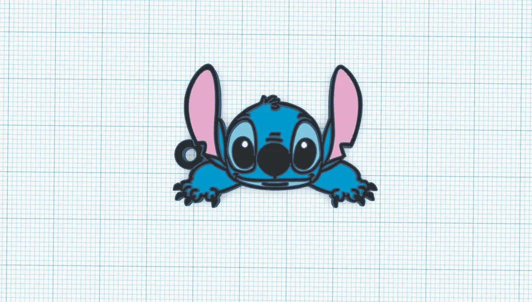 Stitch keychain for free layer — modelo 3D
