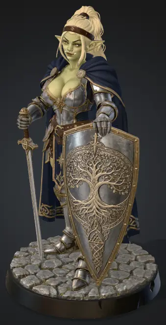Female Goblin Paladin — modelo 3D