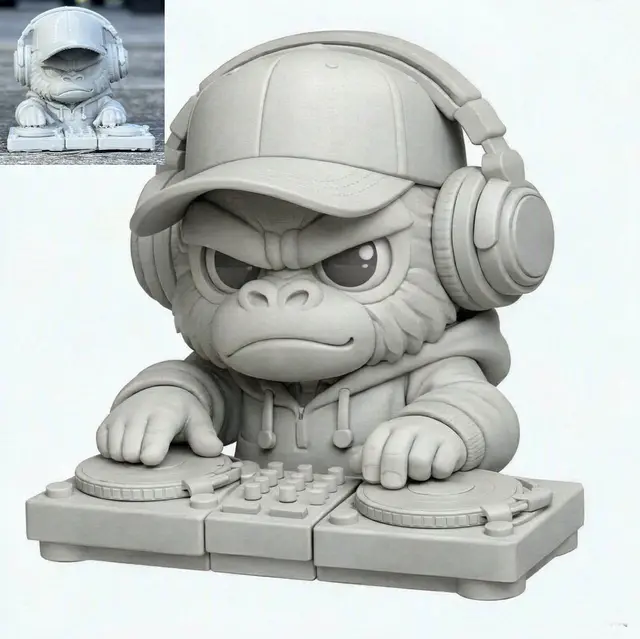 Chibi DJ Gorilla — modelo 3D