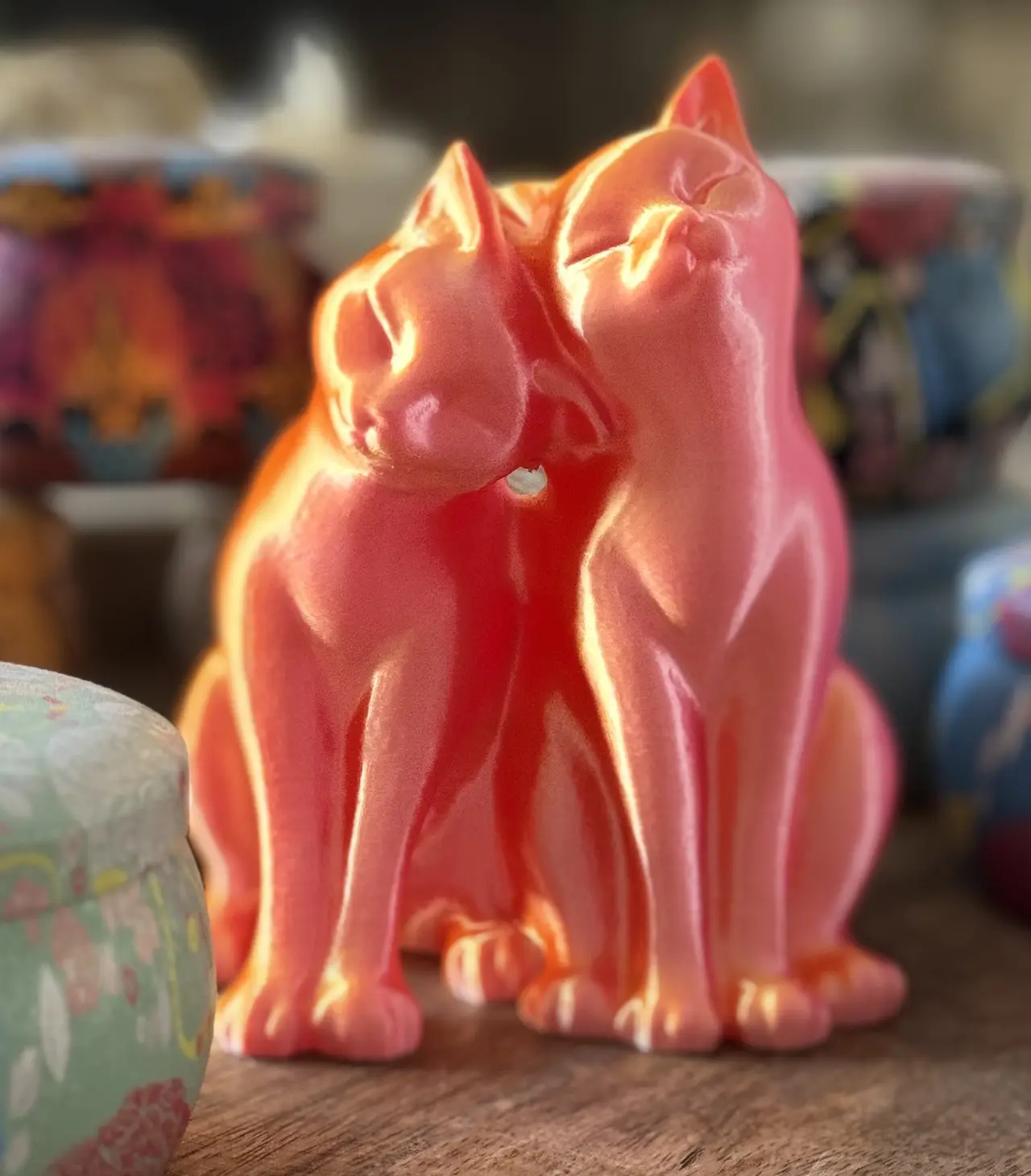 Two Nuzzling Affectionate Cats — modelo 3D