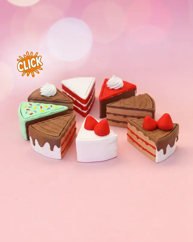 Cake Slice Fidget Clicker Keychain – Birthday Collection — modelo 3D
