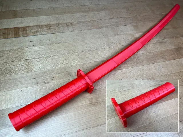 Collapsing Katana V2 (Print-in-Place) — modelo 3D