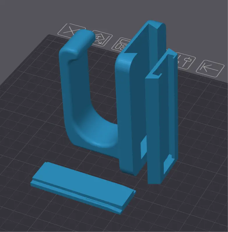 Under Desk Headset Hanger using 3m Command Strips — modelo 3D