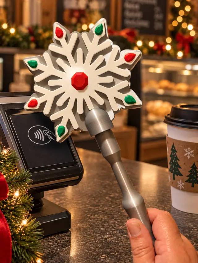 Christmas Snowflake Tap to Pay Wand — modelo 3D