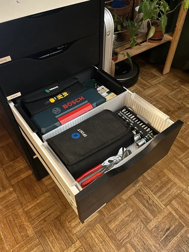 Stackable Bin for IKEA Alex Drawer [big printer] — modelo 3D