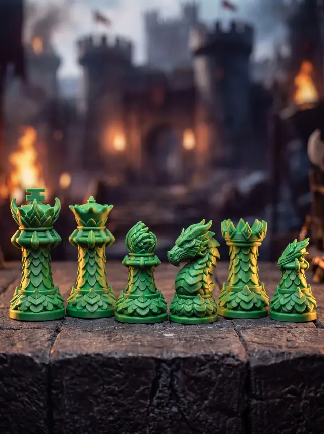 Dragon Staunton Chess Set — modelo 3D