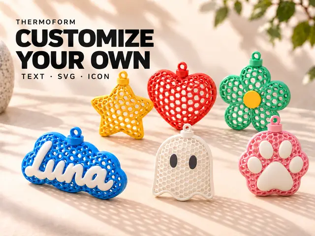 Customizable Thermoform — Text, SVG, Icon — modelo 3D