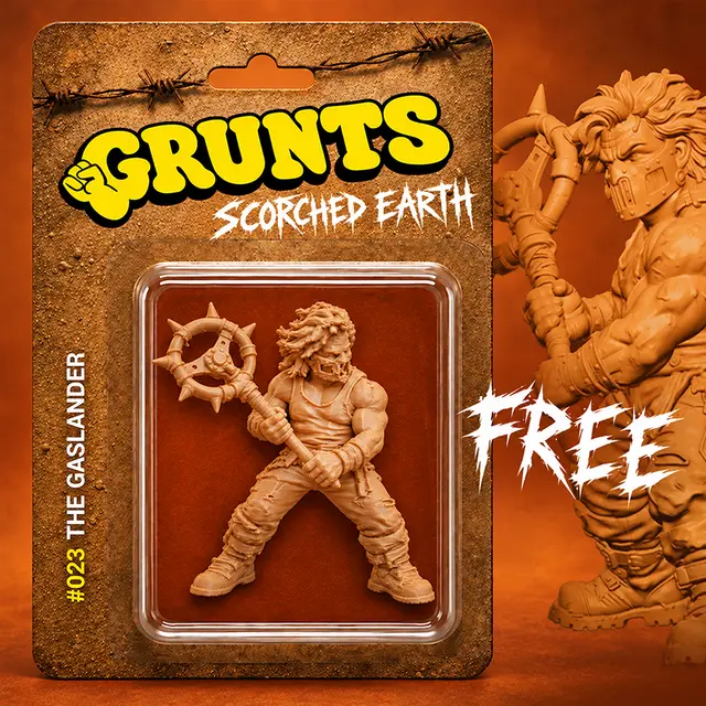 GRUNTS - #023 - The Gaslander - Tabletop Miniature - Scorched Earth Series — modelo 3D