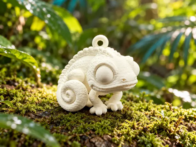 Cute Chameleon Keychain – 3D Printed Lizard — modelo 3D