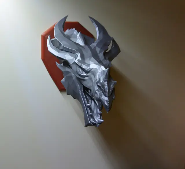 Skyrim Elder Dragon wall Trophy — modelo 3D