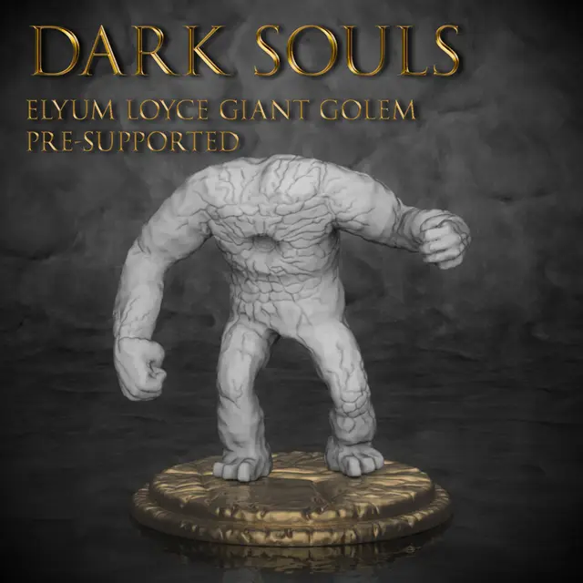 Dark souls 2 - Elyum Loyce Giant Golem (clay golem) — modelo 3D