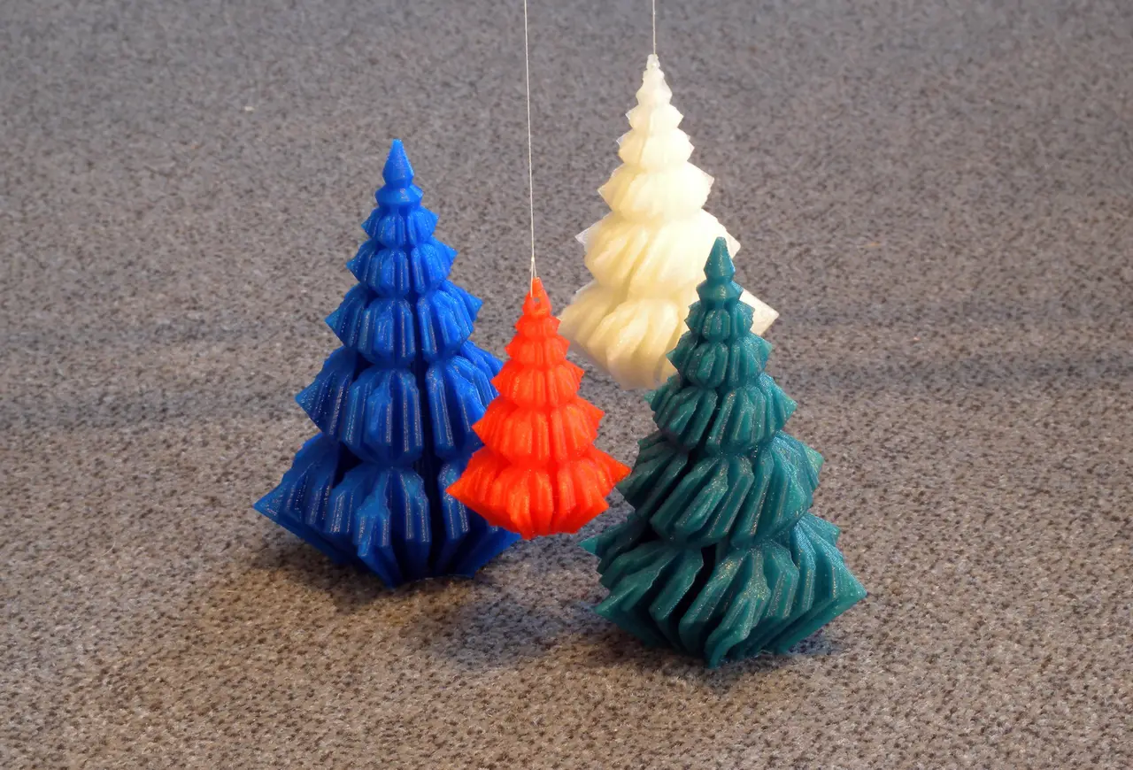 Christmas tree, snowflake profile — modelo 3D