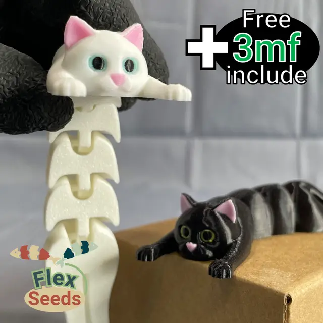Flexi Holding Cat (Print-in-place) — modelo 3D