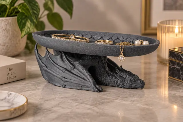 Dragon Jewelry Tray – Fantasy Trinket Dish — modelo 3D