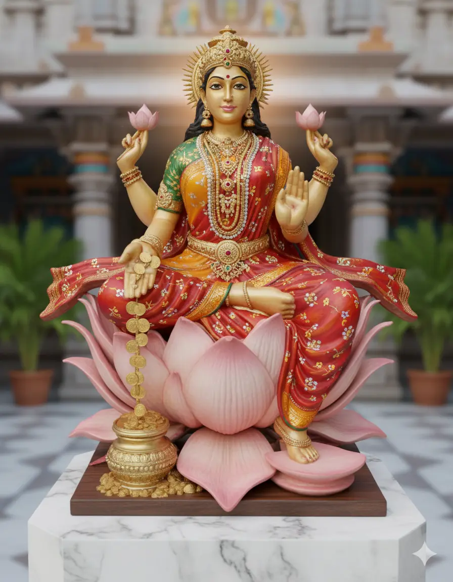 Lakshmi Mata 3D Printable Model | Goddess Laxmi Idol STL — modelo 3D